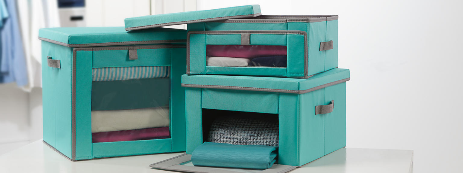 (HSN) StoreSmith 3piece Collapsible DualAccess Storage Bins